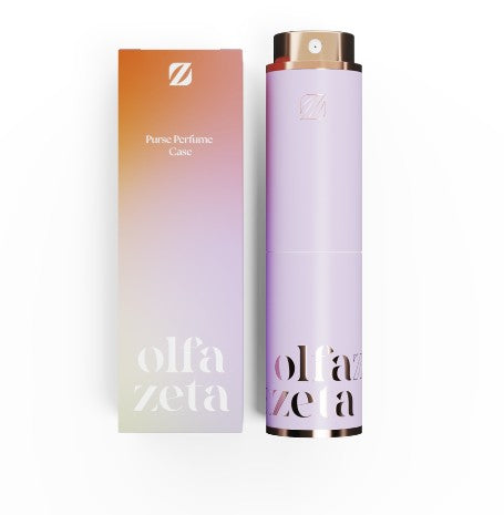 olfazeta Parfum Taschenetui Lila und goldene schrift