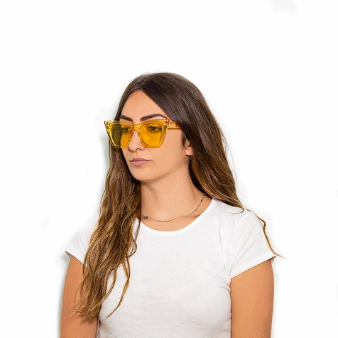 KL0064 - Sonnenbrille „SQUARE KETTY“ – SHINY YELLOW